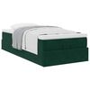 vidaXL Estructura de cama otomana con colch&oacute;n terciopelo verde oscuro