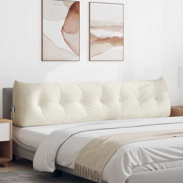 vidaXL Cojín de Espalda Crema 200 x 24 x 50 cm Terciopelo
