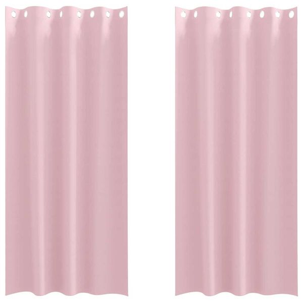 vidaXL Cortinas Opacas con Anillas 2 pcs Rosa Beb&eacute; 260 x 140 cm