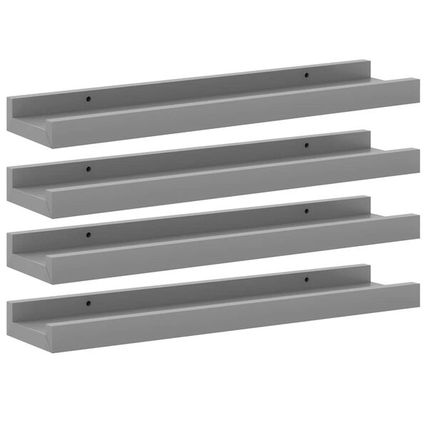 vidaXL Estantes de pared 4 unidades gris 40x9x3 cm