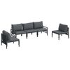 vidaXL Conjunto de sof&aacute;s de jard&iacute;n con coj&iacute;n 5 pcs Negro Acero