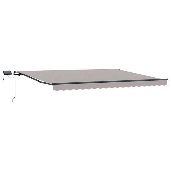 vidaXL Toldo Retr&aacute;ctil Manual Gris claro 400 x 350 cm tela