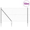 vidaXL Valla con Poste Gris 1,4 x 10 m Acero y PVC