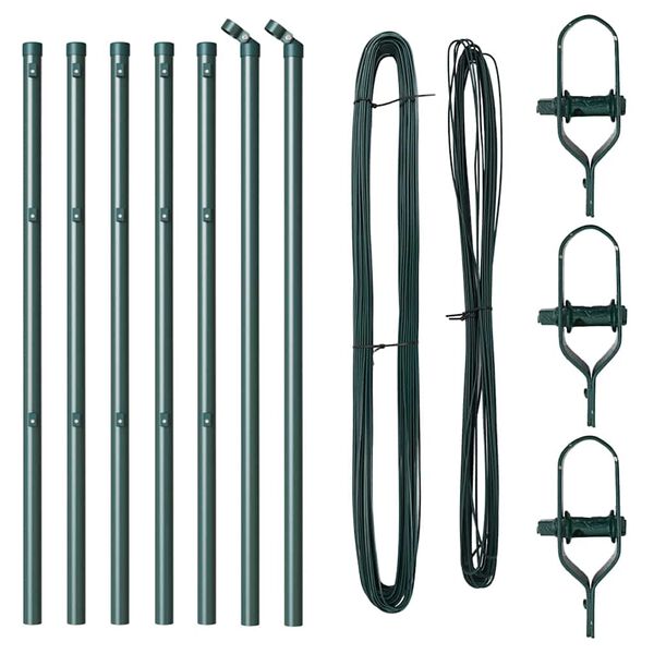 vidaXL Poste de Valla 7 pcs Verde Acero