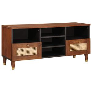 vidaXL Mueble de TV Marr&oacute;n 100 x 33,5 x 46 cm Madera de mango maciza