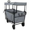 vidaXL Carro de compras plegable con frenos Gris 105 x 56,5 x 116 cm