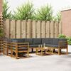 vidaXL Conjunto de sof&aacute;s de exterior 10 pcs Natural y Antracita