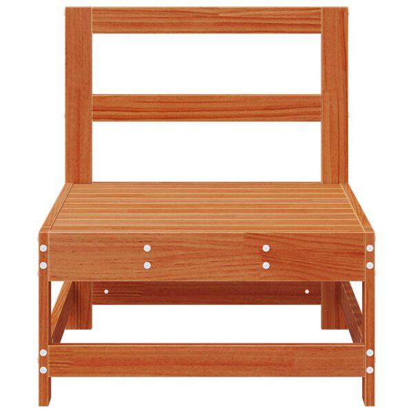 vidaXL Sof&aacute; Medio de Jard&iacute;n Pino macizo Marr&oacute;n Cera 124 x 62 x 70,5 cm