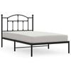 vidaXL Estructura cama sin colch&oacute;n con cabecero metal negro 100x190 cm