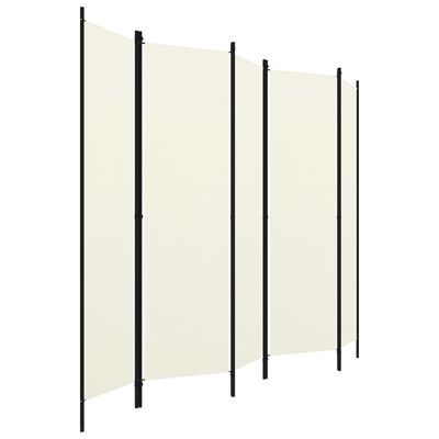 vidaXL Biombo divisor de 5 paneles blanco crema 250x180 cm