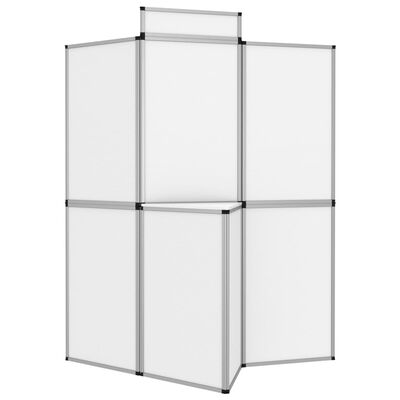 vidaXL Cartelera exposición plegable 8 paneles y mesa blanco 181x200cm