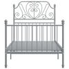 vidaXL Estructura de cama sin colch&oacute;n metal gris 100x200 cm