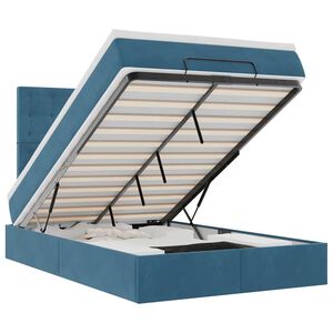 vidaXL Estructura de cama otomana colchones terciopelo azul oscuro