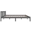 vidaXL Estructura de cama sin colch&oacute;n madera maciza gris 120x200 cm