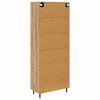 vidaXL Aparador alto 2 pcs Roble artesanal