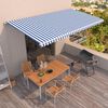 vidaXL Toldo retr&aacute;ctil manual azul y blanco 600x350 cm