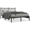 vidaXL Estructura cama sin colch&oacute;n con cabecero metal negro 135x190 cm