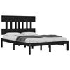 vidaXL Estructura de cama de madera maciza negra 200x200 cm