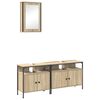 vidaXL Juego de muebles de ba&ntilde;o 3 pcs Marr&oacute;n Madera contrachapada
