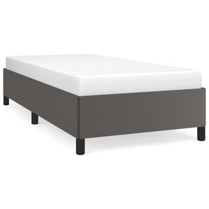 vidaXL Estructura de cama sin colch&oacute;n cuero sint&eacute;tico gris 100x200 cm
