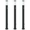vidaXL Balizas de luz con sensor y tomacorriente, 3 unidades, 110 cm, acero inoxidable, IP44