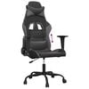 vidaXL Silla gaming cuero sintético negro y gris