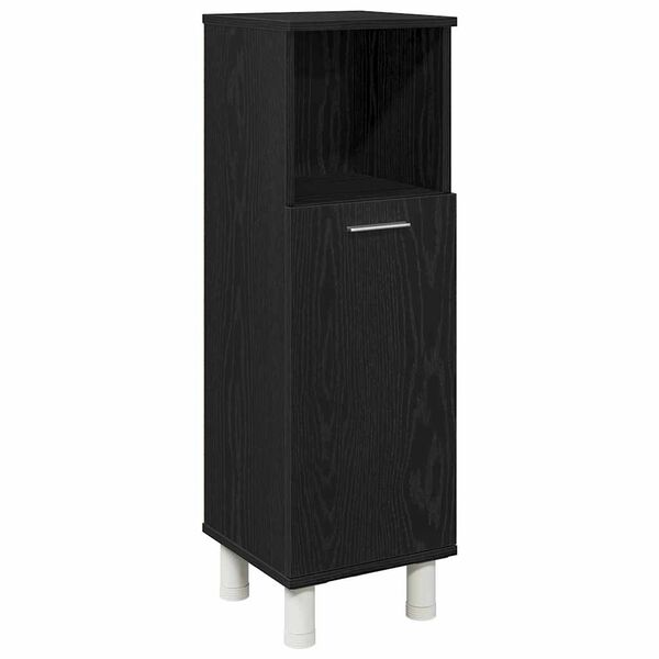 vidaXL Gabinete de Ba&ntilde;o con almacenamiento Roble Negro 30 x 30 x 95 cm