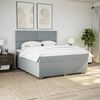 vidaXL Cama box spring con colch&oacute;n tela gris claro 180x200 cm