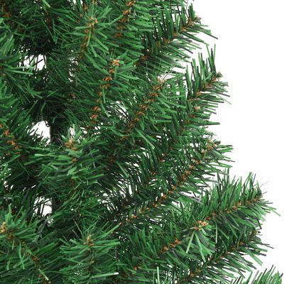 vidaXL Medio árbol de Navidad artificial con soporte PVC verde 180 cm