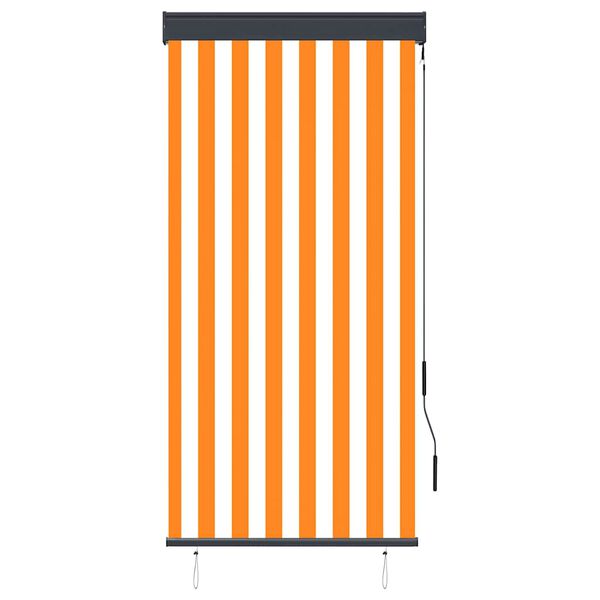 vidaXL Estor enrollable de exterior blanco y naranja 80x250 cm