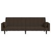 vidaXL Sof&aacute; cama de 2 plazas con dos almohadas tela marr&oacute;n oscuro