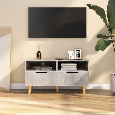 vidaXL Mueble de TV madera de ingeniería gris hormigón 90x40x48,5 cm