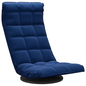 vidaXL Silla de suelo giratoria de terciopelo azul