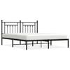 vidaXL Estructura cama sin colch&oacute;n con cabecero metal negro 160x200 cm