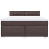 vidaXL Cama box spring con colch&oacute;n tela marr&oacute;n oscuro 180x200 cm