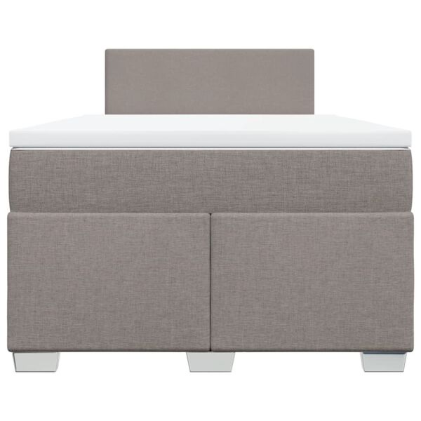 vidaXL Cama box spring con colch&oacute;n tela gris taupe 120x200 cm