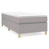 vidaXL Cama box spring con colchón tela gris claro 90x200 cm