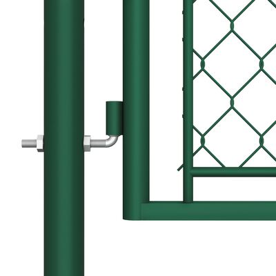 vidaXL Puerta de jardín de acero verde 75x395 cm