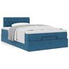 vidaXL Cama otomana con colch&oacute;n 120x190 cm terciopelo azul oscuro