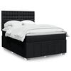 vidaXL Cama box spring con colch&oacute;n tela negro 140x190 cm