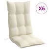 vidaXL Cojines de silla respaldo alto 6 uds tela Oxford color crema
