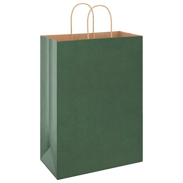 vidaXL Bolsas de papel con asas 50 uds verde 32x17x44 cm