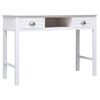 vidaXL Escritorio de madera maciza de Paulownia blanco 108x45x76 cm