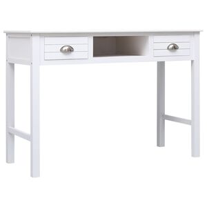 vidaXL Escritorio de madera maciza de Paulownia blanco 108x45x76 cm