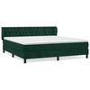 vidaXL Cama box spring con colch&oacute;n terciopelo verde oscuro 160x200 cm
