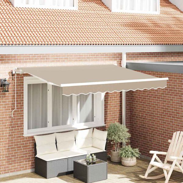 vidaXL Toldo Retr&aacute;ctil Beige 250 x 200 cm tela