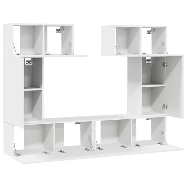 vidaXL Set de muebles de sal&oacute;n TV 6 piezas madera de ingenier&iacute;a blanco