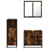 vidaXL Set de muebles ba&ntilde;o 3 pzas madera contrachapada roble ahumado