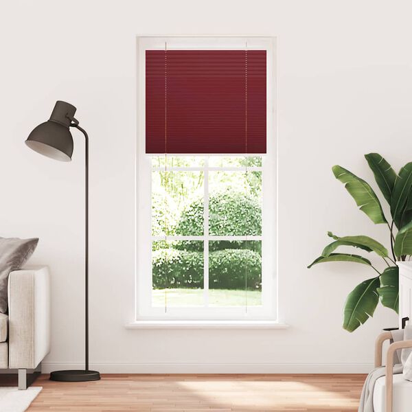 vidaXL Estor Plisado rojo burdeos 90x200 cm Tela Ancho 89,4 cm