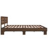vidaXL Estructura cama madera ingenier&iacute;a metal marr&oacute;n roble 200x200 cm
